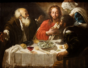Le Christ et les disciples à Emmaüs. D'après le Caravage, avant 1614 ou ca 1621. Exposé au Kunsthistorisches Museum, Vienne Inv Nr GG235.