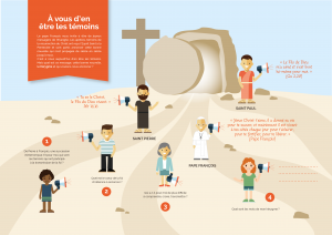Infographie en pages centrales de la revue L'Oasis 25 "Le kérygme, cœur de la foi"