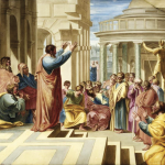 Tableau du peintre Raffael représentant saint Paul prêchant à Athènes