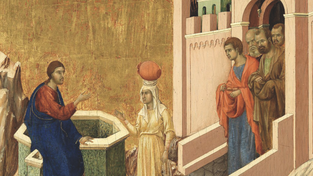 Le Christ et la Samaritaine, de Duccio di Buoninsegna