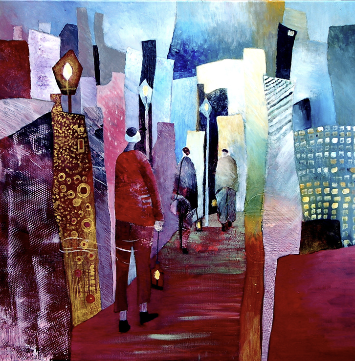 Les alllumeurs de réverbères, Claire Biette, artiste peintre